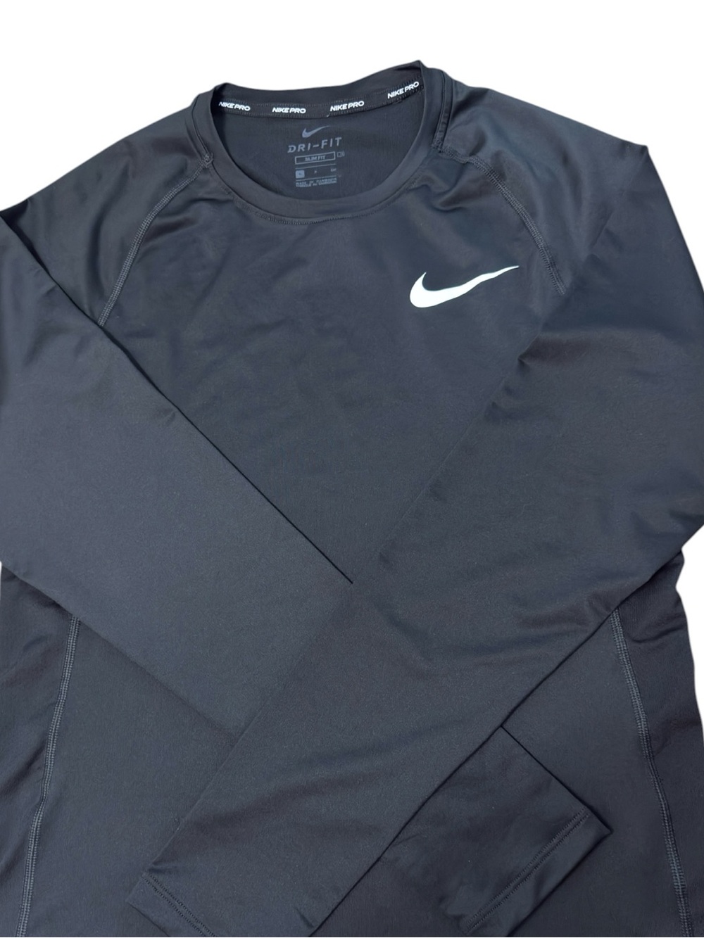 NIKE Men’s Pro Slim Fit Long Sleeve Shirt - Picture 7 of 11